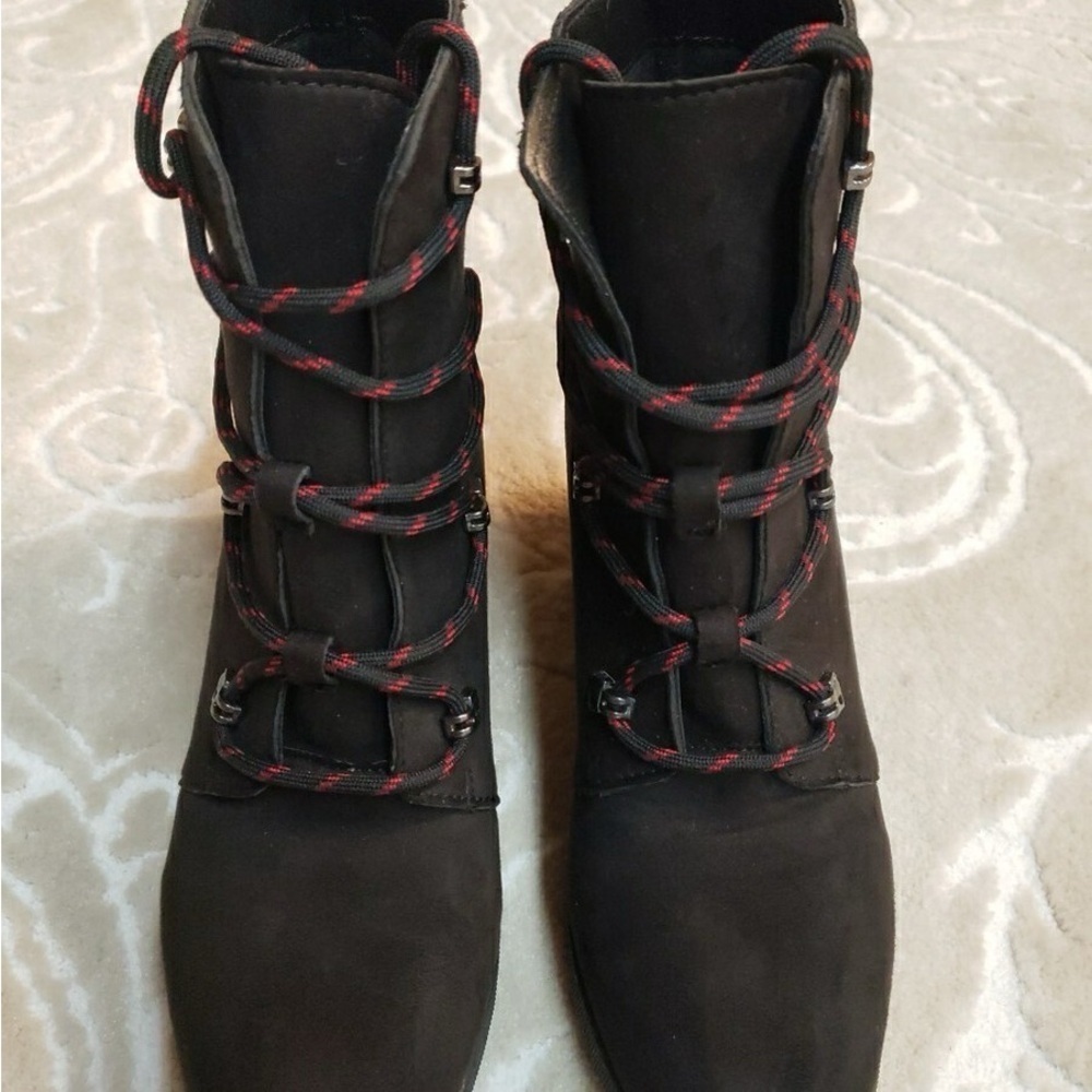 Serra Wedge Heel Lace-Up Faux Suede Boots - Picture 3 of 10